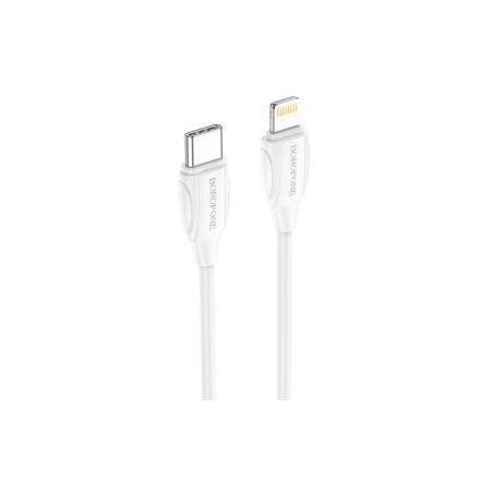 Töltő és adatkábel PD Type-C/Lightning csatlakozóval 3A 1 méter Borofone BX19 Double-Speed fehér