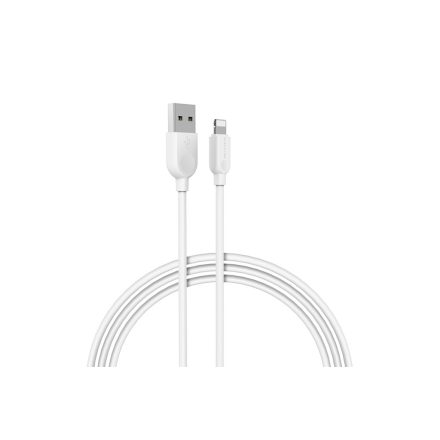 Töltő és adatkábel Lightning csatlakozóval 2.4A 2 méter Borofone BX14 Linkjet fehér