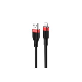   Töltő és adatkábel USB/Lightning csatlakozóval 2.4A 1.2 méter Hoco U72 Forest fekete