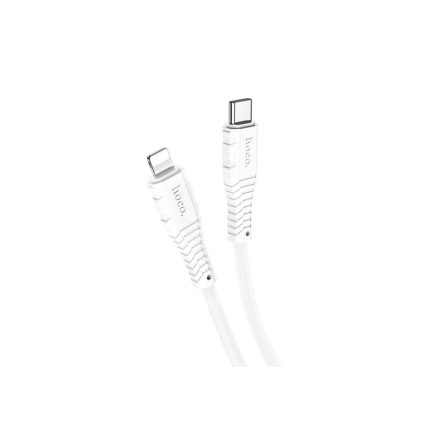 Töltő és adatkábel Lightning csatlakozóval PD 20W 2.4A 1 méter Hoco X67 Nano fehér