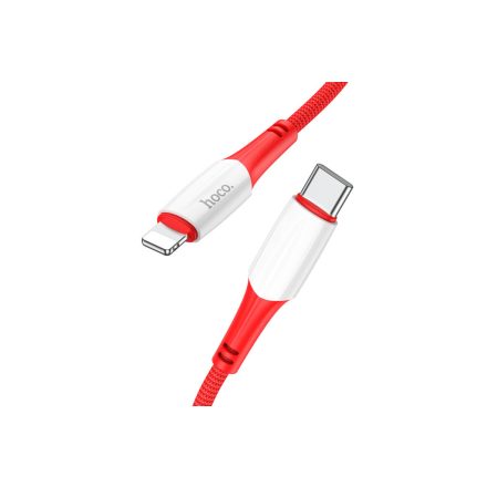Töltő és adatkábel Type-C/Lightning csatlakozóval PD 20W 1 méter Hoco X70 Ferry piros