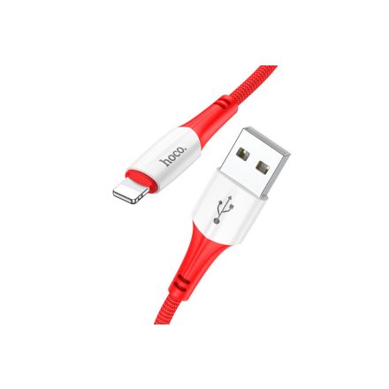 Töltő és adatkábel Lightning csatlakozóval 2.4A 1 méter Hoco X70 Ferry piros