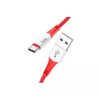 Töltő és adatkábel USB/Type-C csatlakozóval 3A 1 méter Hoco X70 Ferry piros