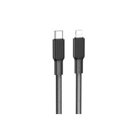   Töltő és adatkábel Type-C/Lightning csatlakozóval PD 20W 1 méter Hoco X69 Jaeger fehér-fekete