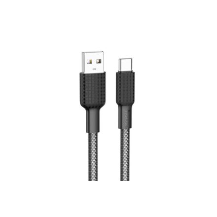 Töltő és adatkábel USB/Type-C csatlakozóval 3A 1 méter Hoco X69 Jaeger fehér-fekete