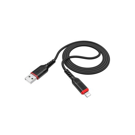 Töltő és adatkábel Lightning csatlakozóval 2.4A 1 méter Hoco X59 Victory fekete