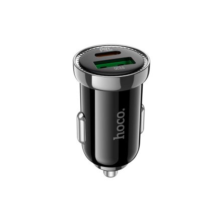 Dupla autós töltő Hoco Z44 Leading QC3.0 / PD 20W fekete