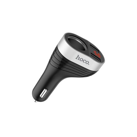 Dupla USB portos autóstöltő 2.4A Hoco Z29 Regal fekete