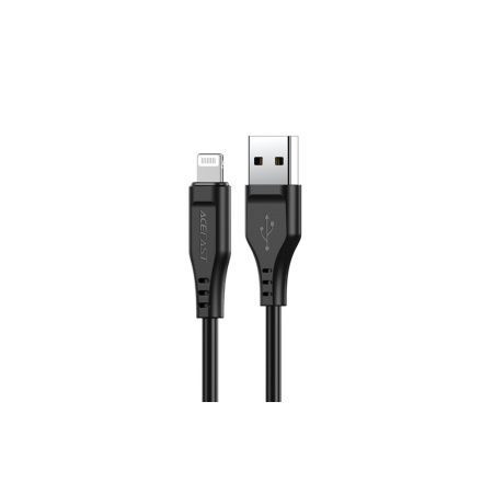 Töltő és adatkábel Lightning csatlakozóval 2.4A 1,2 méter Acefast C3-02 MFI fekete