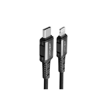 Töltő és adatkábel Type-C/Lightning csatlakozóval PD 30W 1.2 méter Acefast C1-01 MFI fekete