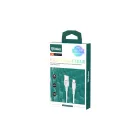 Töltő és adatkábel USB/Type-C csatlakozóval 3A 1 méter Inkax CK-114 fehér