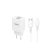 Dupla USB portos hálózati gyorstöltő 2.4A + 1 méteres Lightning kábel Inkax CD-98 fehér
