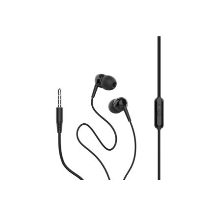Vezetékes fülhallgató, headset 3,5 mm-es Jack csatlakozóval Inkax EP-38 1.2 méter hosszú fekete