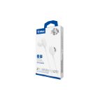 Vezetékes fülhallgató, headset 3,5 mm-es Jack csatlakozóval Inkax EP-15 1.2 méter hosszú fehér