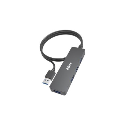 4X USB 3.0 Hub 1,5 méter hosszú kábellel Inkax DST-02 fekete