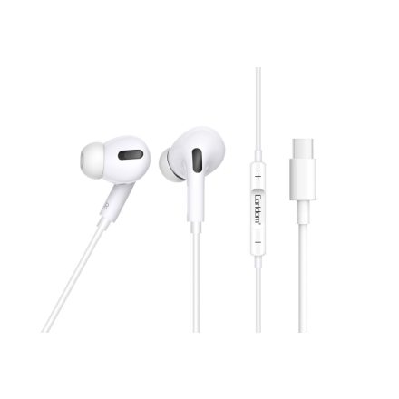 Vezetékes fülhallgató, headset Type-C csatlakozóval Earldom ET-E32 USB fehér