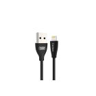 Töltő és adatkábel USB/Lightning csatlakozóval 2.4A 1 méter Earldom EC-087I fekete