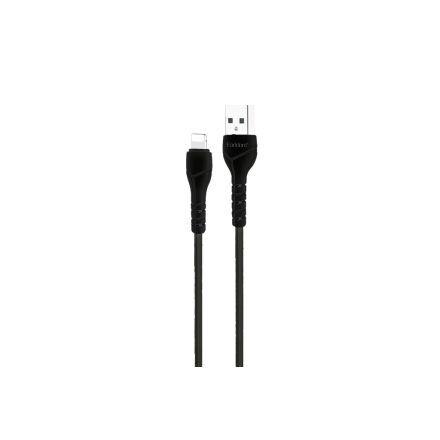 Töltő és adatkábel USB/Lightning csatlakozóval 2.4A 1 méter Earldom EC-095I fekete