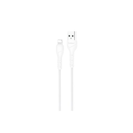 Töltő és adatkábel USB/Lightning csatlakozóval 2.4A 1 méter Earldom EC-095I fehér