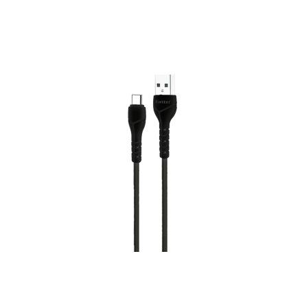 Töltő és adatkábel USB/Type-C csatlakozóval 2.4A 1 méter Earldom EC-095C fekete