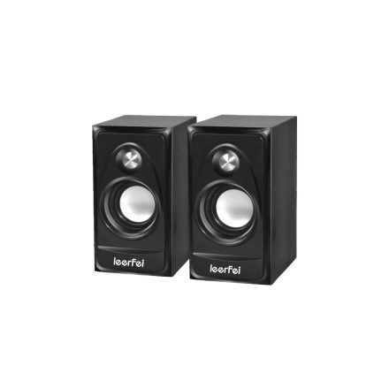 Vezetékes PC hangszóró (hangszórópár) hálózati és USB csatlakozóval Leerfei E-1034 fekete