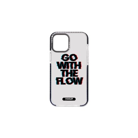 Mintás telefontok Flow iPhone 13 Pro Max YooUp átlátszó háttérrel fekete kerettel