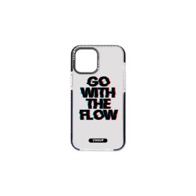   Mintás telefontok Flow iPhone 12 Pro Max YooUp átlátszó háttérrel fekete kerettel