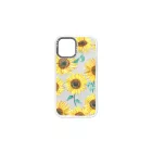 Mintás telefontok Sunflower iPhone 13 Pro Max átlátszó háttérrel fehér kerettel