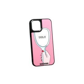   Mintás telefontok Ugly iPhone 12/12 Pro tükrös háttérrel fekete kerettel