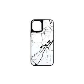   Mintás telefontok fehér márvány iPhone 13 Pro YooUp fekete kerettel