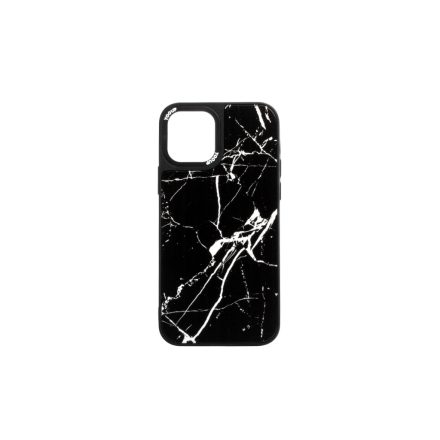 Mintás telefontok fekete márvány iPhone 12 Pro Max YooUp fekete kerettel
