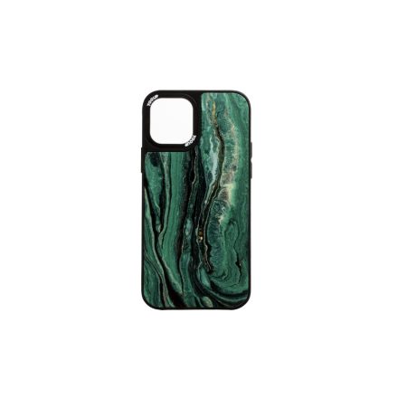 Mintás telefontok zöld márvány iPhone 12/12 Pro YooUp fekete kerettel