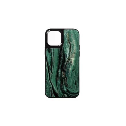 Mintás telefontok zöld márvány iPhone 12 Mini YooUp fekete kerettel