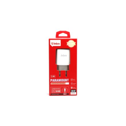 USB portos hálózati töltő 2.4A + 1 méteres Type-C kábel Inkax CD-97 fehér