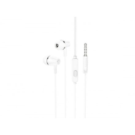 Vezetékes fülhallgató, headset 3,5 mm-es Jack csatlakozóval Borofone BM69 Universal fehér