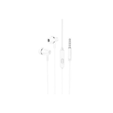 Vezetékes fülhallgató, headset 3,5 mm-es Jack csatlakozóval Borofone BM69 Universal fehér
