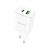 Type-C/USB portos hálózati gyorstöltő (PD) 20W+QC 3.0 Borofone BN7 fehér