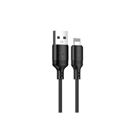 Töltő és adatkábel Lightning csatlakozóval 3A 1 méter Jokade JA006 Sendi fekete