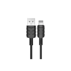   Töltő és adatkábel Lightning csatlakozóval 2.4A 2 méter Kakusiga KSC-716 fekete