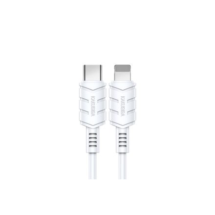 Töltő és adatkábel Type-C/Lightning csatlakozóval PD 20W 2 méter Kakusiga KSC-716 fehér