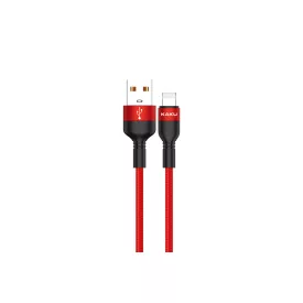   Töltő és adatkábel Lightning csatlakozóval 3.2A 1.2 méter Kakusiga KSC-431 piros