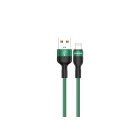 Töltő és adatkábel Lightning csatlakozóval 3.2A 1.2 méter Kakusiga KSC-431 zöld
