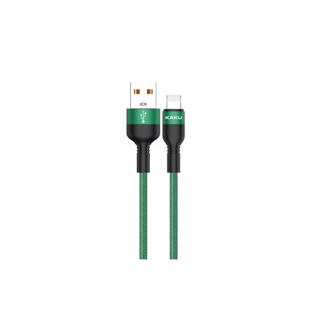 Töltő és adatkábel Lightning csatlakozóval 3.2A 1.2 méter Kakusiga KSC-431 zöld