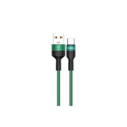 Töltő és adatkábel USB/Type-C csatlakozóval 3A 1.2 méter Kakusiga KSC-431 zöld