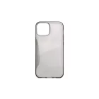 TPU 1.3 mm vastag telefontok iPhone 14 6.1 colos füst színű fekete kerettel