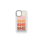 Mintás telefontok She iPhone 14 Pro Max 6.7 YooUp átlátszó háttérrel fehér kerettel