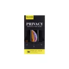 Karc és ütésálló, betekintésgátlós üvegfólia fekete kerettel iPhone 14 Pro Max Full Cover Privacy