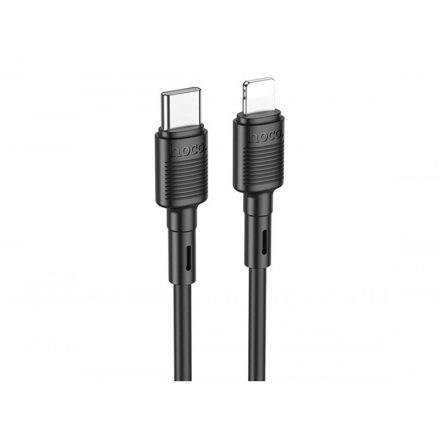 Töltő és adatkábel Type-C/Lightning csatlakozóval PD 20W 1 méter Hoco X83 Victory fekete