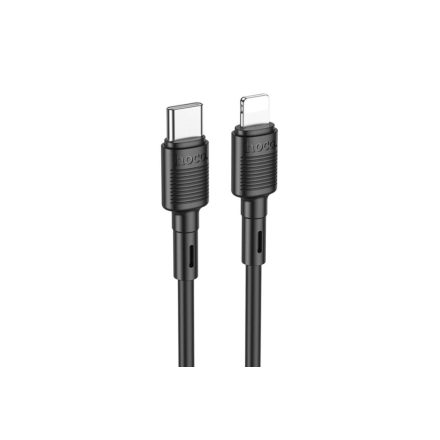 Töltő és adatkábel Type-C/Lightning csatlakozóval PD 20W 1 méter Hoco X83 Victory fekete