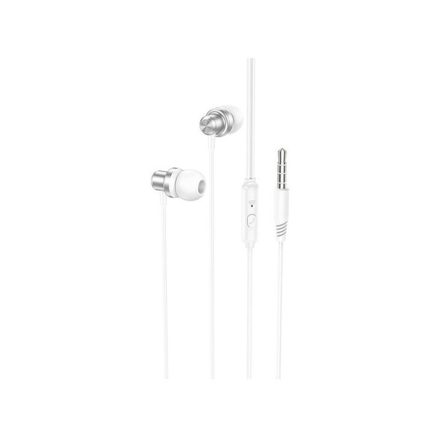 Vezetékes fülhallgató, headset 3,5 mm-es Jack csatlakozóval Borofone BM70 Rich fehér